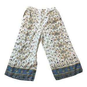 JOIE 100% LINEN CROPPED WIDE LEG BOHO STYLE PANT SIZE MEDIUM
